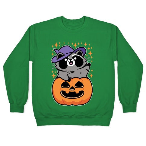 Cute Halloween Raccoon Crewneck Sweatshirt