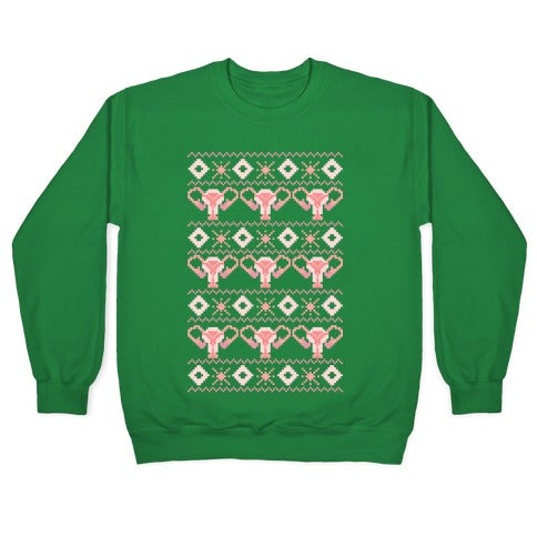Cuterus Uterus Pattern Crewneck Sweatshirt
