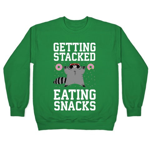 Getting Stacked Eating Snacks Crewneck Sweatshirt