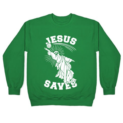 Jesus Saves (Volleyball) Crewneck Sweatshirt
