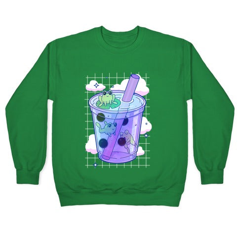 Kawaii Boba Frogs Crewneck Sweatshirt