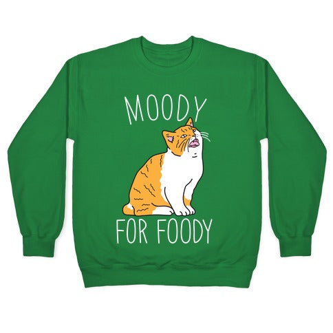 Moody For Foody Cat Crewneck Sweatshirt
