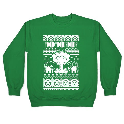 Nuclear Christmas Sweater Pattern Crewneck Sweatshirt