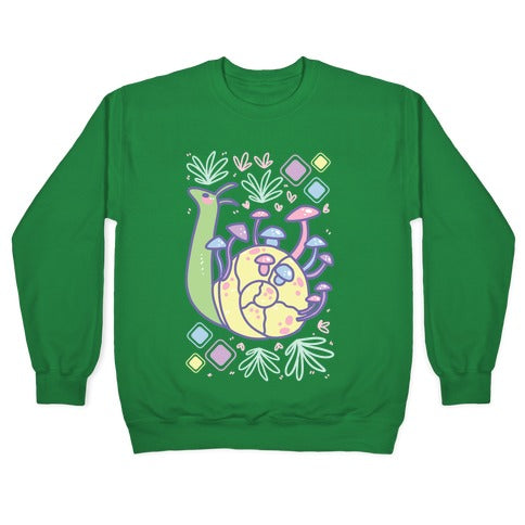 Pastel Mushroom Snail Crewneck Sweatshirt