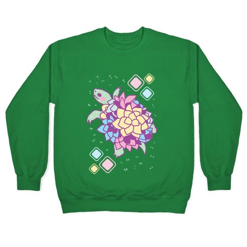 Pastel Succulent Turtle Crewneck Sweatshirt