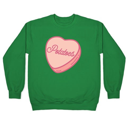 Potatoes Candy Heart Crewneck Sweatshirt