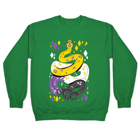 Pride Snakes: Non-binary Crewneck Sweatshirt