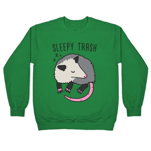 Sleepy Trash Opossum Crewneck Sweatshirt