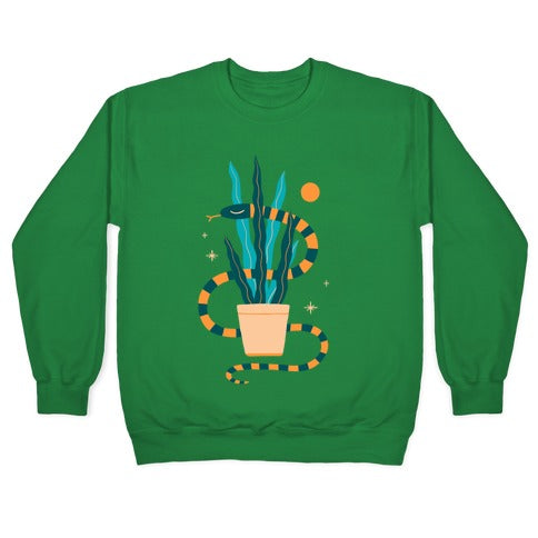 Snake in a Snake Plant Crewneck Sweatshirt