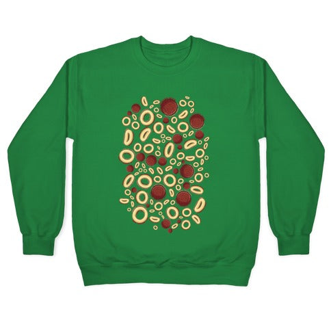 Spaghettios With Meatballs Pattern Crewneck Sweatshirt
