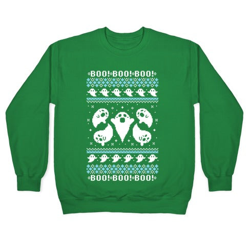 Spooky Ghosts Ugly Sweater Crewneck Sweatshirt