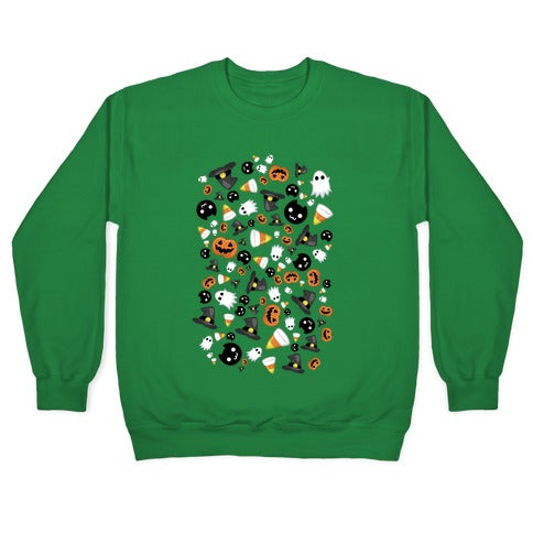 Spoopy Halloween Pattern Crewneck Sweatshirt