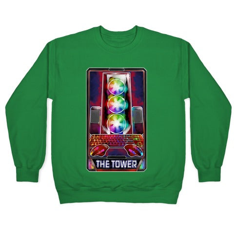 The Gaming Tower Tarot Card Crewneck Sweatshirt