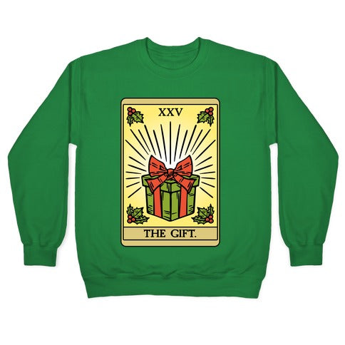 The Gift Tarot Card Holiday Gift Tags Crewneck Sweatshirt