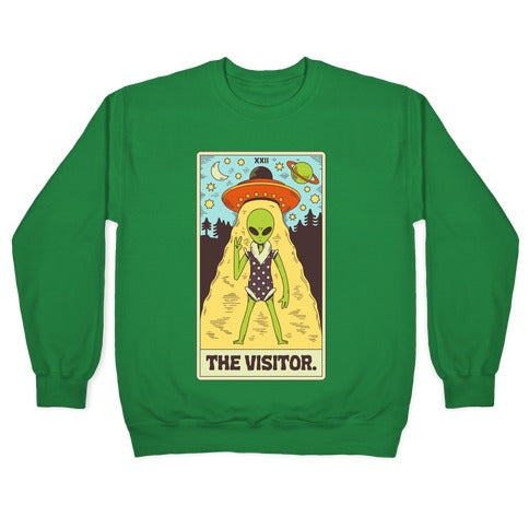 The Visitor Alien Tarot Card Crewneck Sweatshirt