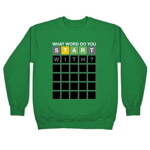 What Word Do You Start With? Wordle Parody Crewneck Sweatshirt