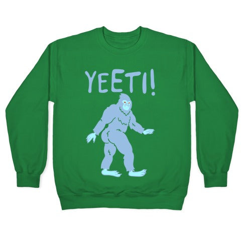 Yeeti Yeti Parody White Print Crewneck Sweatshirt