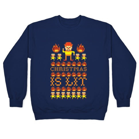 Christmas Is Lit Heat Miser Crewneck Sweatshirt