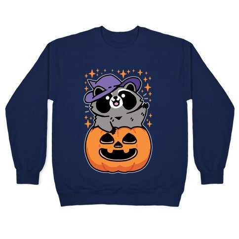 Cute Halloween Raccoon Crewneck Sweatshirt