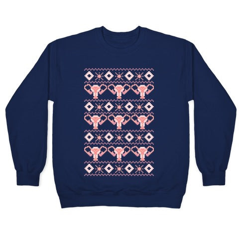 Cuterus Uterus Pattern Crewneck Sweatshirt
