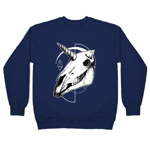 Geometric Occult Unicorn Skull Crewneck Sweatshirt