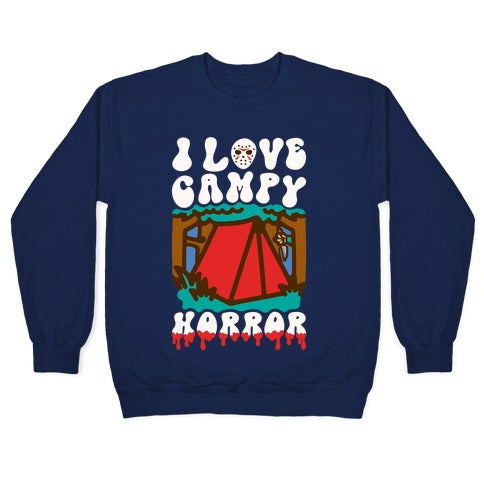 I Love Campy Horror Parody Crewneck Sweatshirt