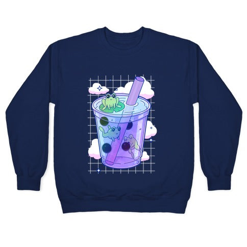 Kawaii Boba Frogs Crewneck Sweatshirt