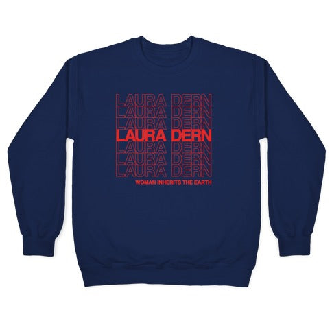 Laura Dern Thank You Bag Parody White Print Crewneck Sweatshirt