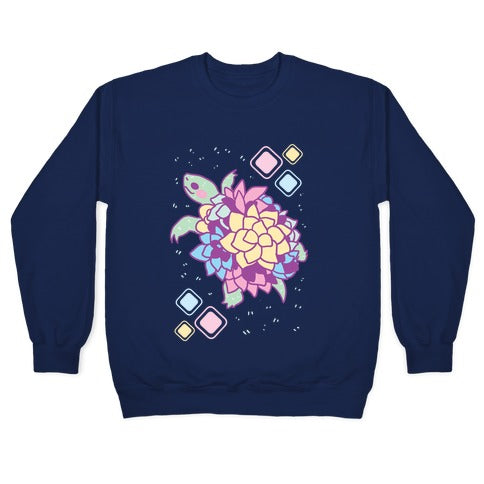 Pastel Succulent Turtle Crewneck Sweatshirt