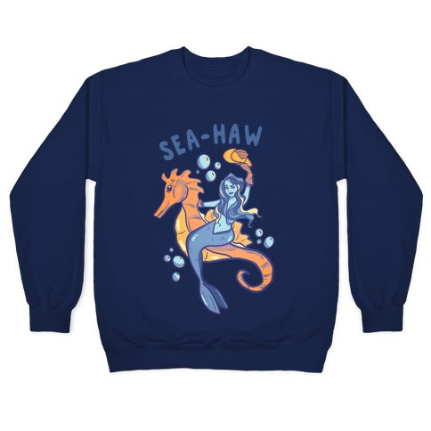 Sea-Haw Cowgirl Mermaid Crewneck Sweatshirt