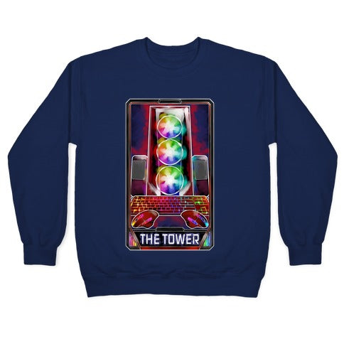The Gaming Tower Tarot Card Crewneck Sweatshirt