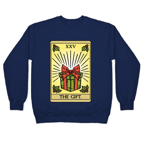 The Gift Tarot Card Holiday Gift Tags Crewneck Sweatshirt