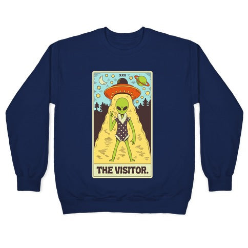 The Visitor Alien Tarot Card Crewneck Sweatshirt