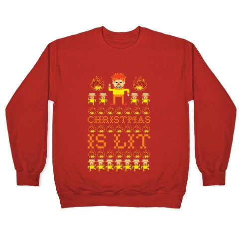 Christmas Is Lit Heat Miser Crewneck Sweatshirt