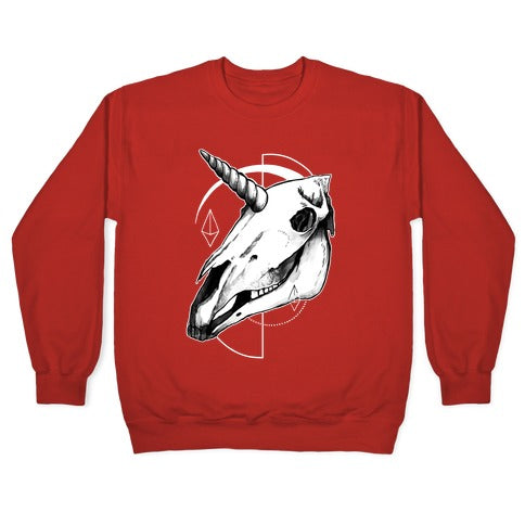 Geometric Occult Unicorn Skull Crewneck Sweatshirt
