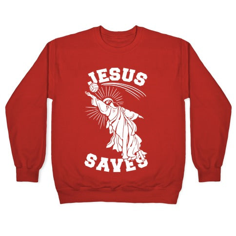 Jesus Saves (Volleyball) Crewneck Sweatshirt