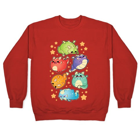 Kawaii Dragons Pattern Crewneck Sweatshirt