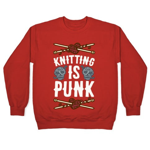 Knitting Is Punk Crewneck Sweatshirt