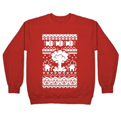 Nuclear Christmas Sweater Pattern Crewneck Sweatshirt