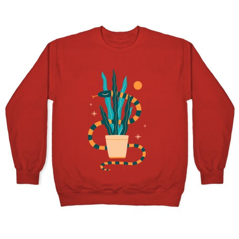 Snake in a Snake Plant Crewneck Sweatshirt