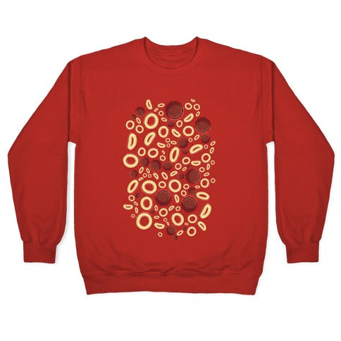 Spaghettios With Meatballs Pattern Crewneck Sweatshirt