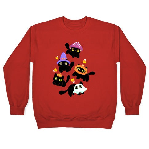 Spooky Black Cats Pattern Crewneck Sweatshirt