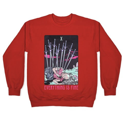 Ten Of Swords (Everything Is Fine) Crewneck Sweatshirt