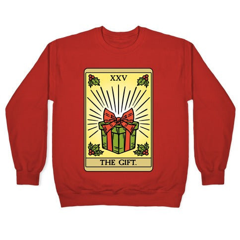 The Gift Tarot Card Holiday Gift Tags Crewneck Sweatshirt
