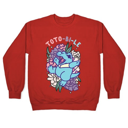 Toto-bi-le Totodile Bisexual Parody Crewneck Sweatshirt