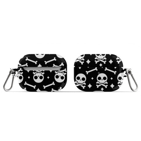 Cute Skull N' Bones Pattern (Black) AirPod Case