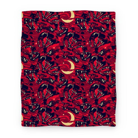 Occult Werewolf Moon Pattern Blanket