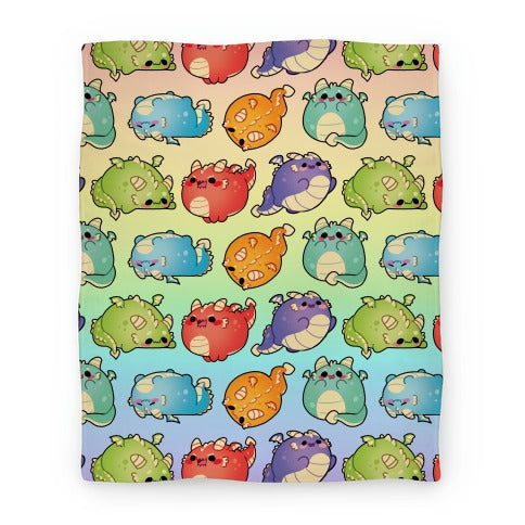 Kawaii Dragons Pattern Blanket