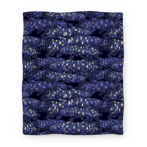 Nautical Coelacanth Fish Pattern Blanket