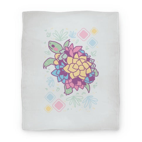 Pastel Succulent Turtle Blanket